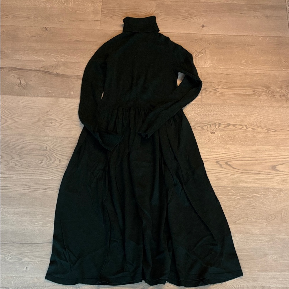 Uniqlo Turtleneck Wool Maxi Dress Dark Green size L